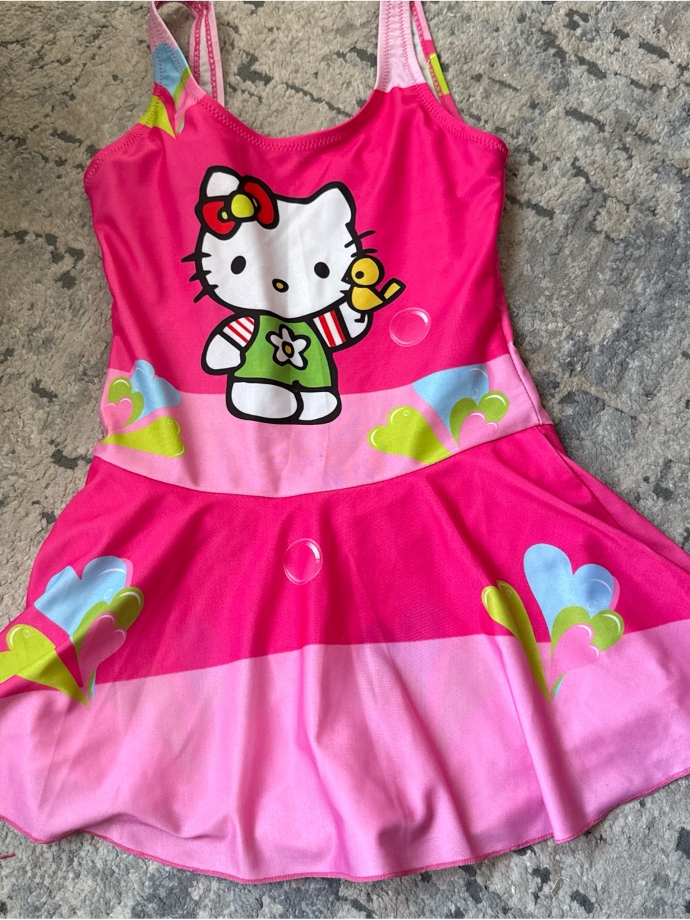 Sanrio Hello Kitty Pink and Light Pink Kids One-Piece Swim Dress